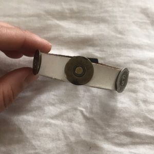 Shotgun shell leather bracelet